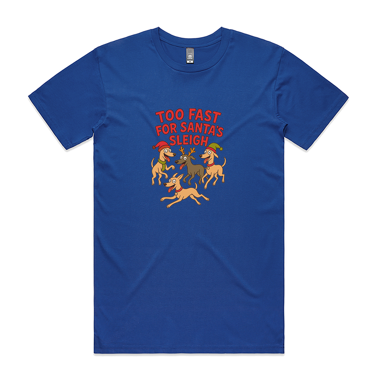 Men's Staple Tee Too Fast For Santa's Sleigh