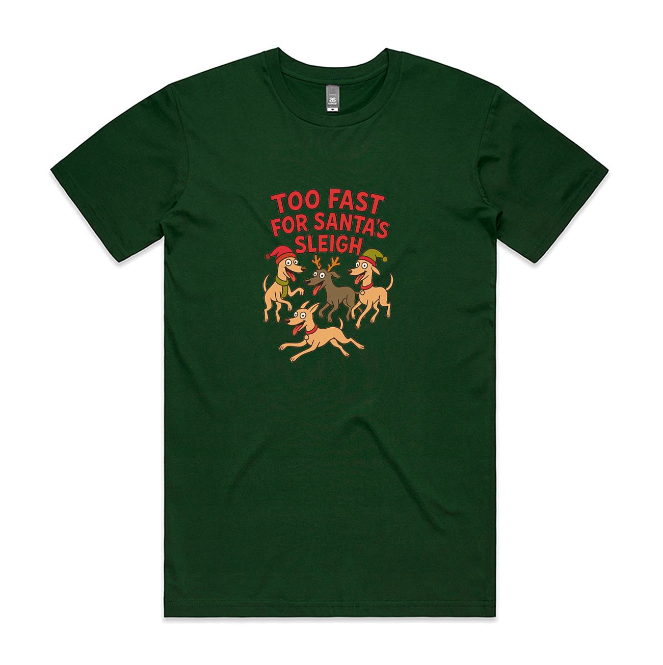 Men's Staple Tee Too Fast For Santa's Sleigh