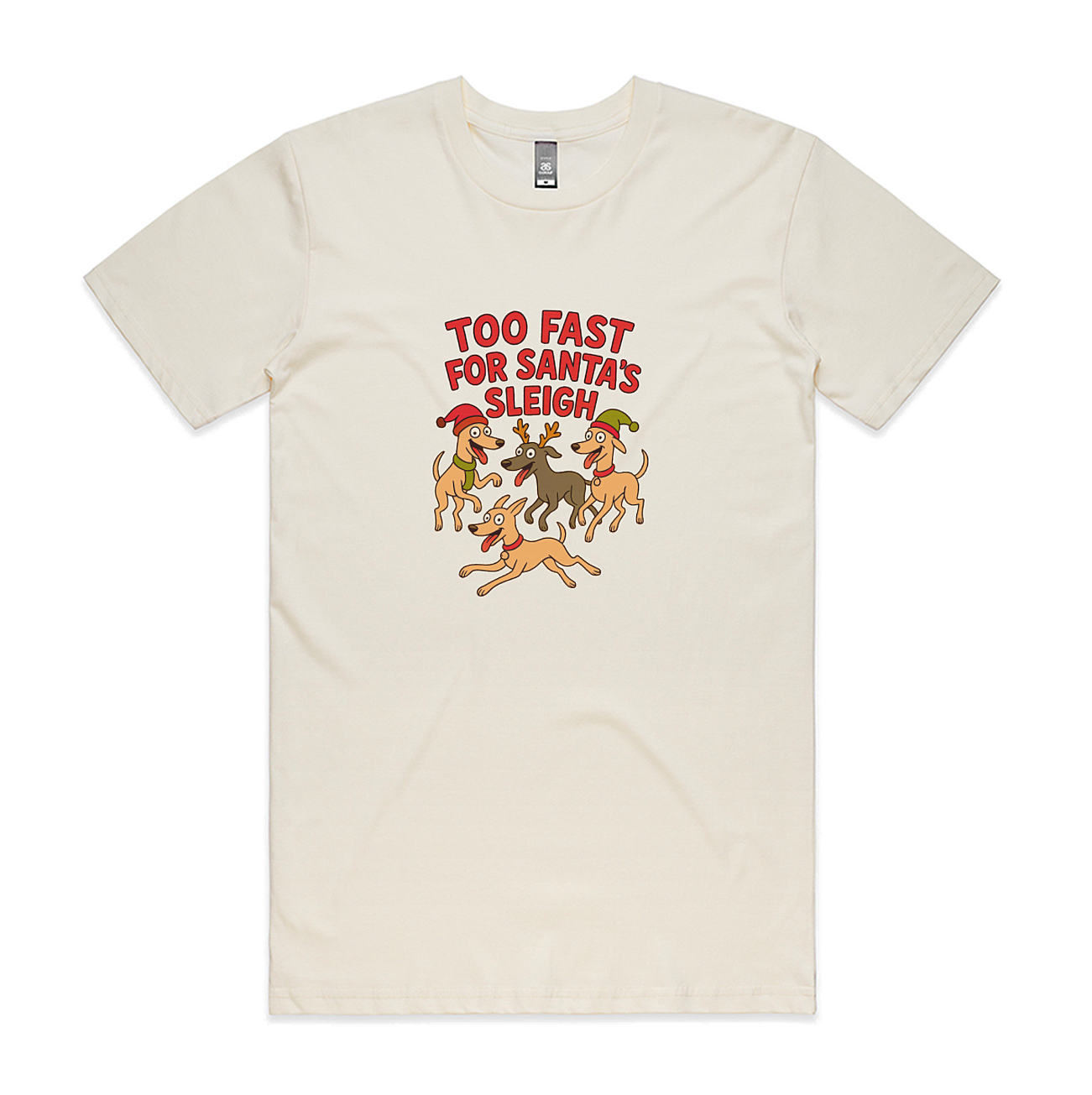 Men's Staple Tee Too Fast For Santa's Sleigh