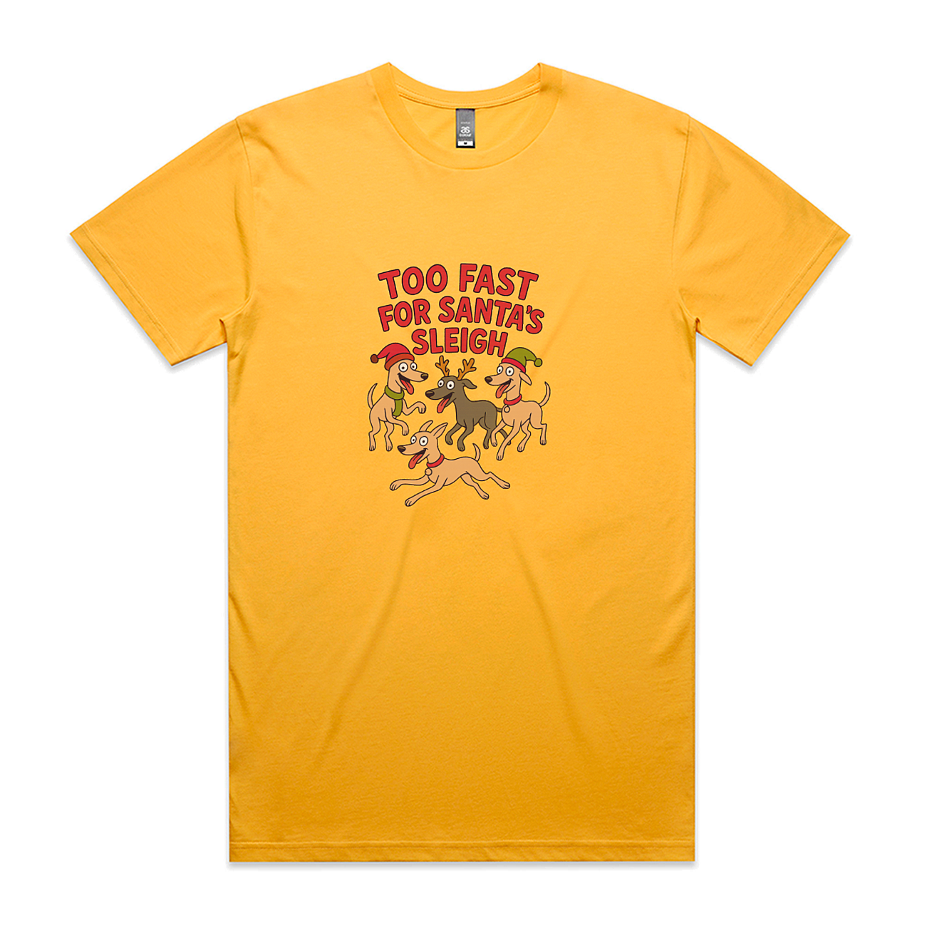 Men's Staple Tee Too Fast For Santa's Sleigh