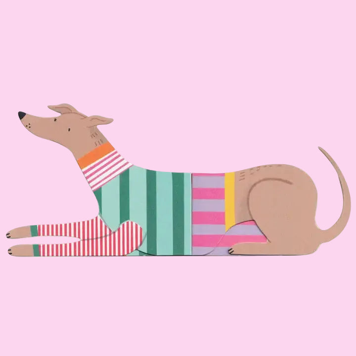 Frankie, Long Doggo Shaped Extendable Card - Bryony Moss Illustration