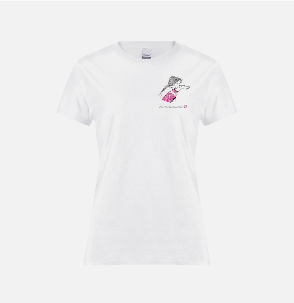 Greyhound & Girl Ladies T-Shirt Image LHB