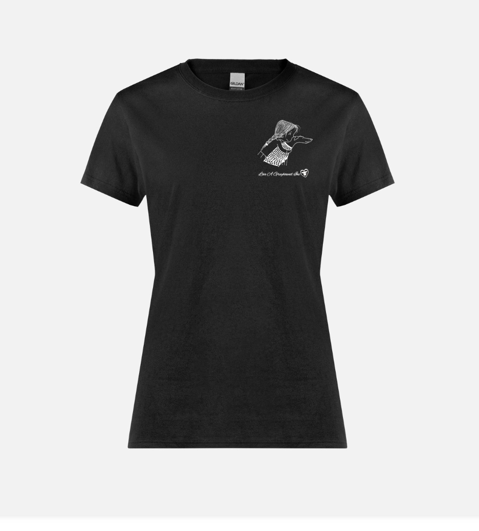 Greyhound & Girl Ladies T-Shirt Image LHB