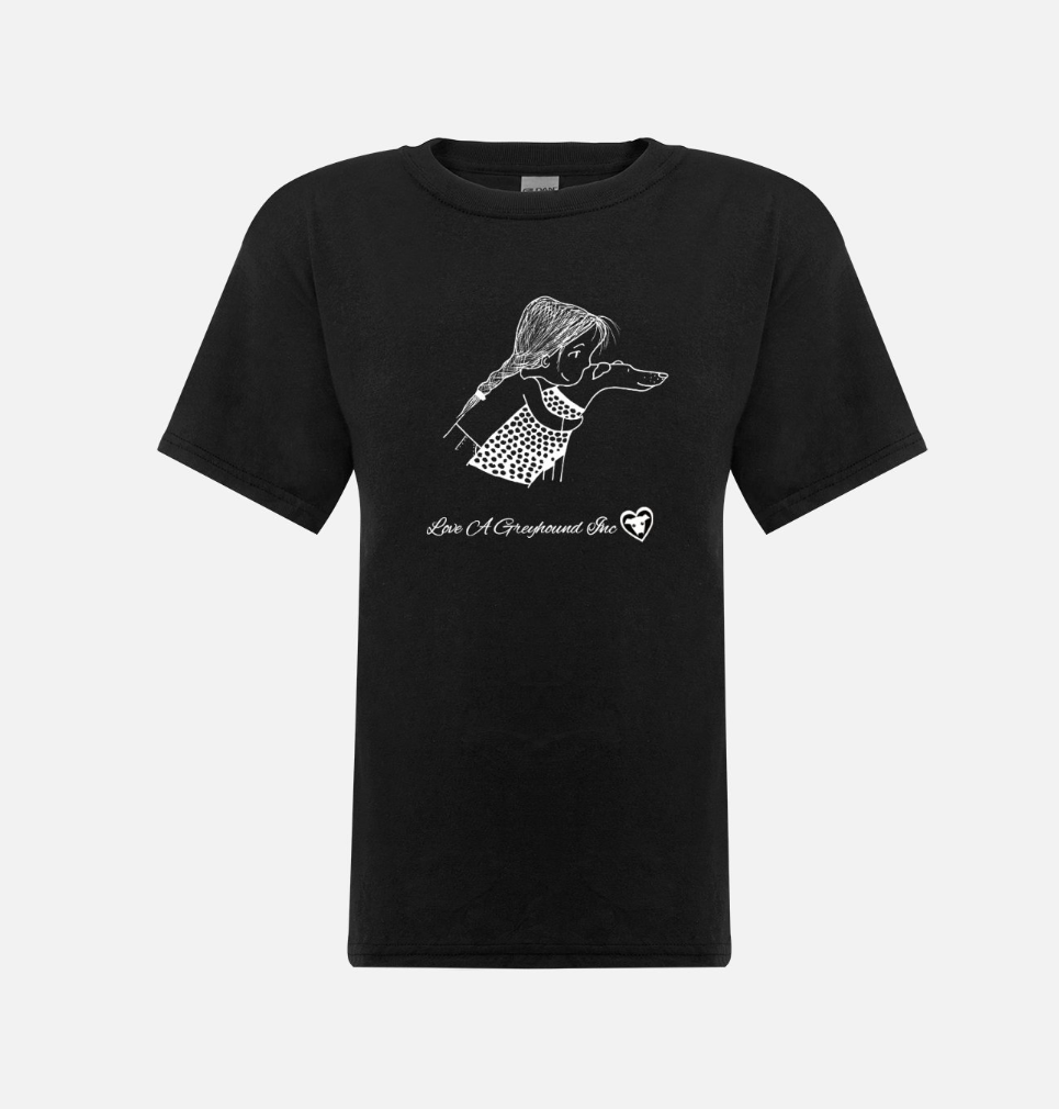 Greyhound & Girl Kids T-Shirt