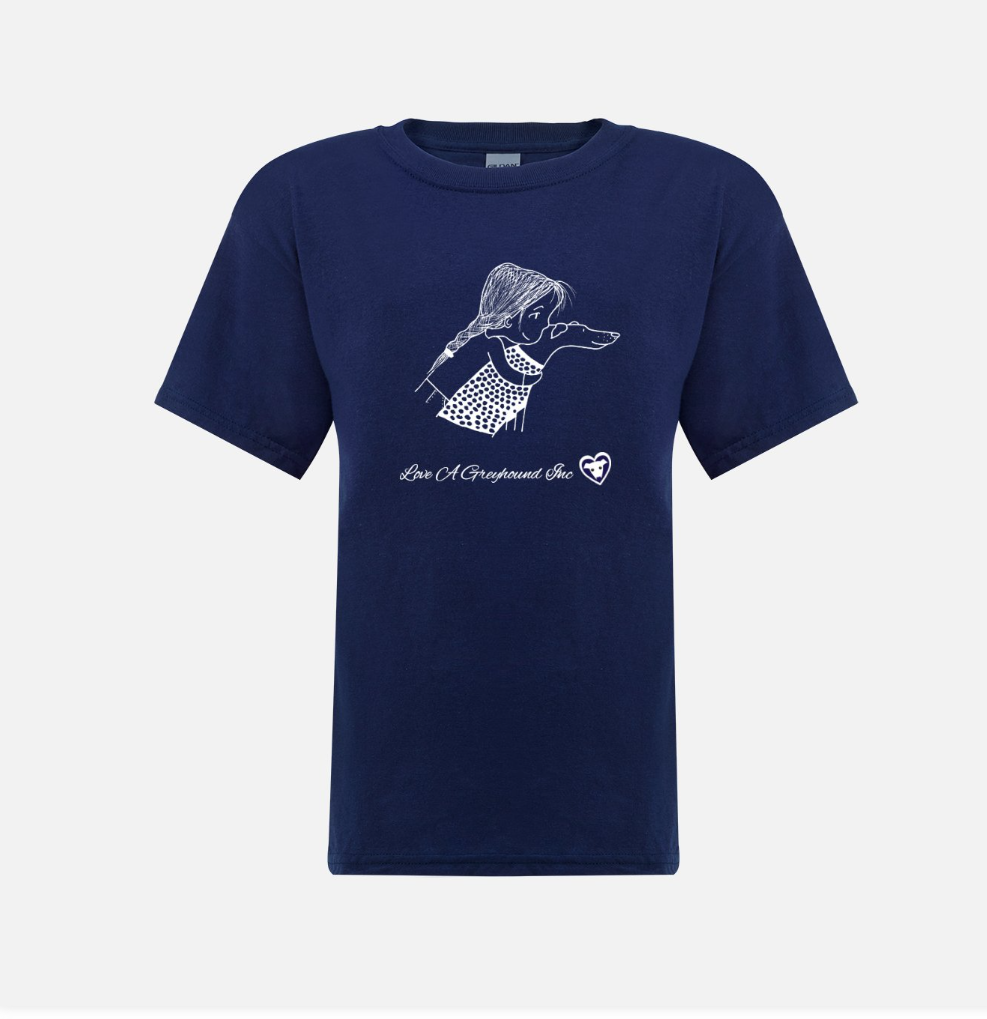 Greyhound & Girl Kids T-Shirt