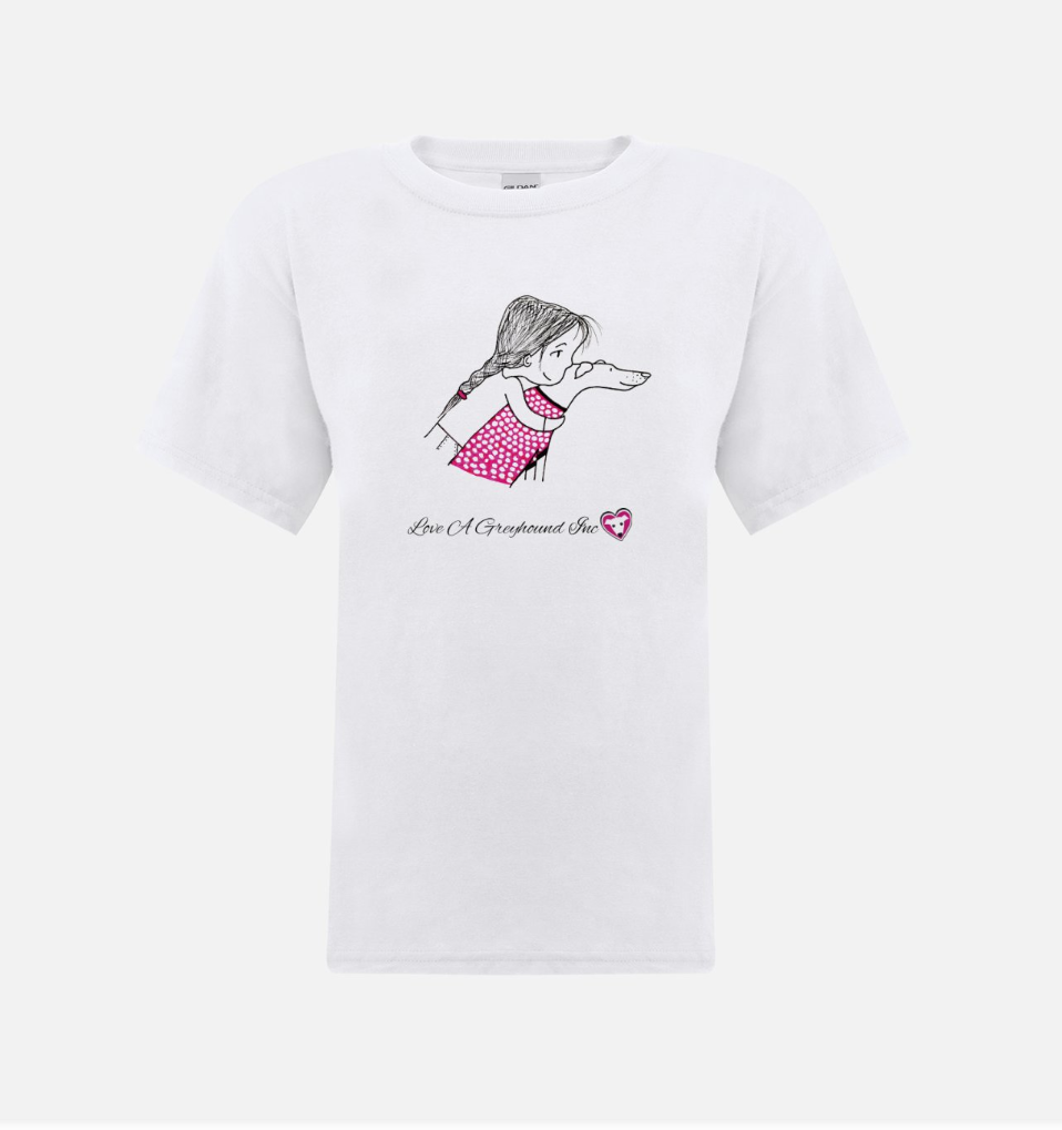 Greyhound & Girl Kids T-Shirt