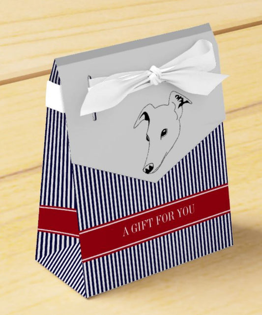 Red, Navy & White Pinstripe Gift Bag