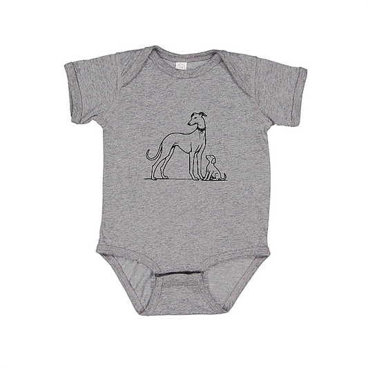 Babies Onesie Greyhound Mum and Puppy