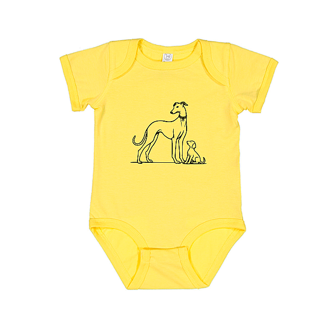 Babies Onesie Greyhound Mum and Puppy
