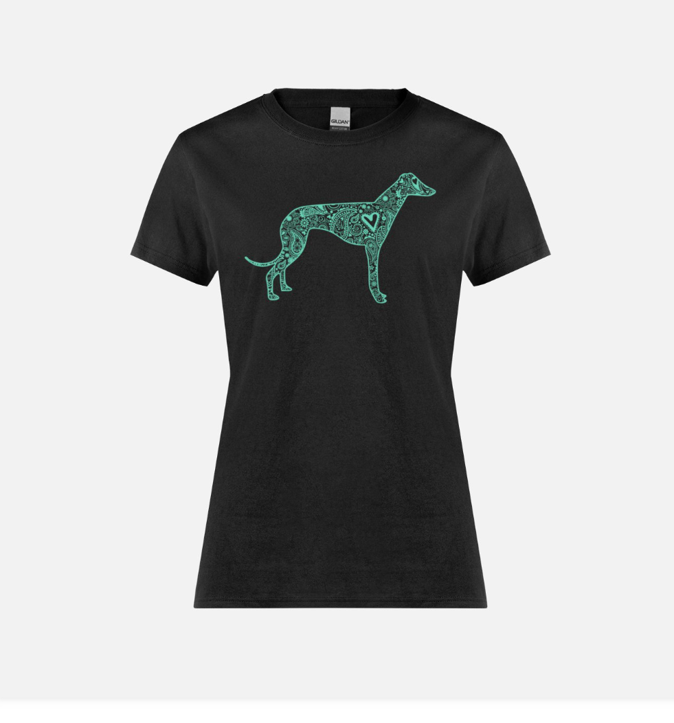 Paisley Greyhound Ladies T-Shirt
