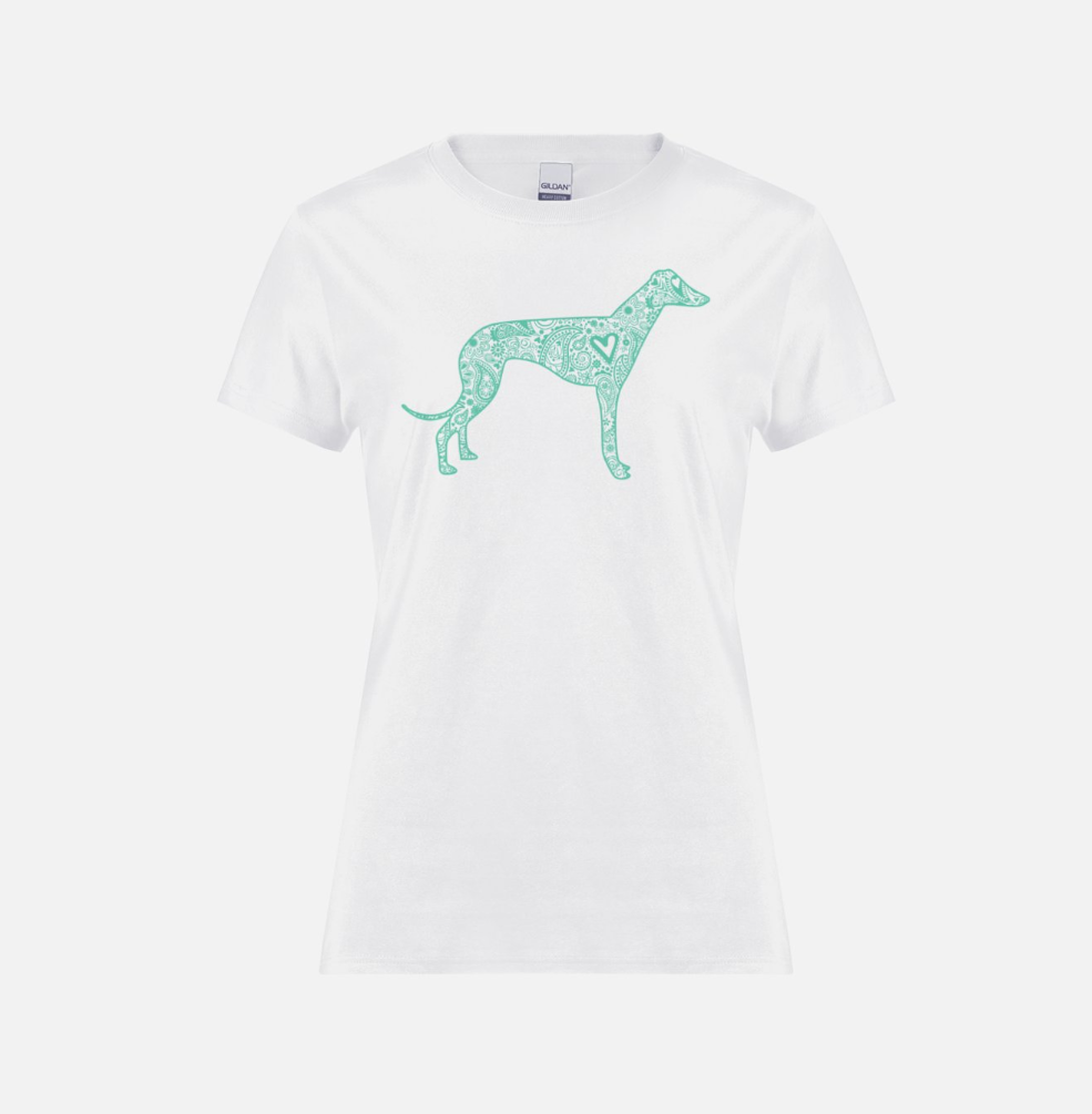 Paisley Greyhound Ladies T-Shirt