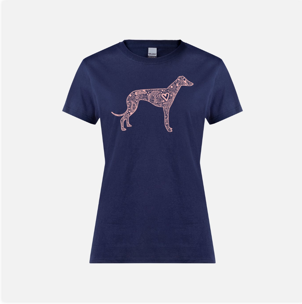 Paisley Greyhound Ladies T-Shirt