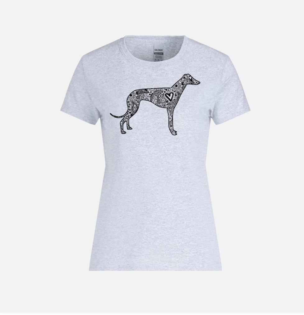 Paisley Greyhound Ladies T-Shirt