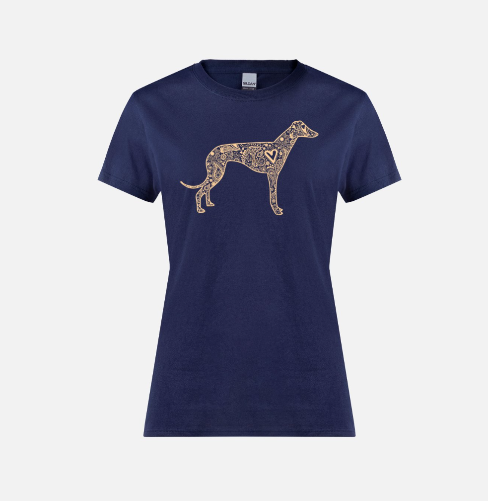 Paisley Greyhound Ladies T-Shirt