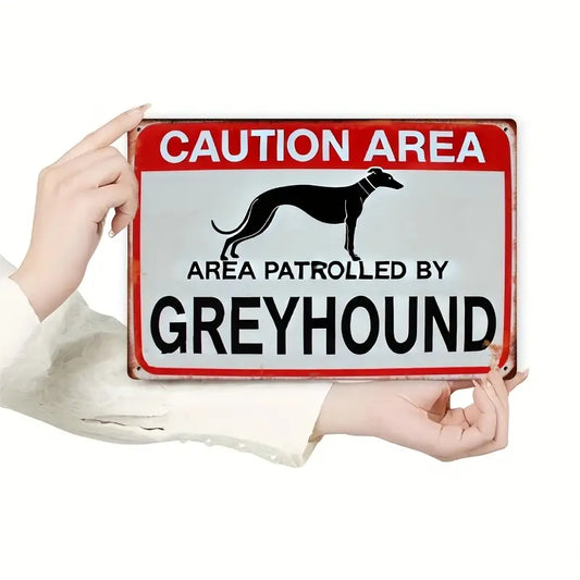 Vintage Metal Wall Art Sign - Greyhound Dog