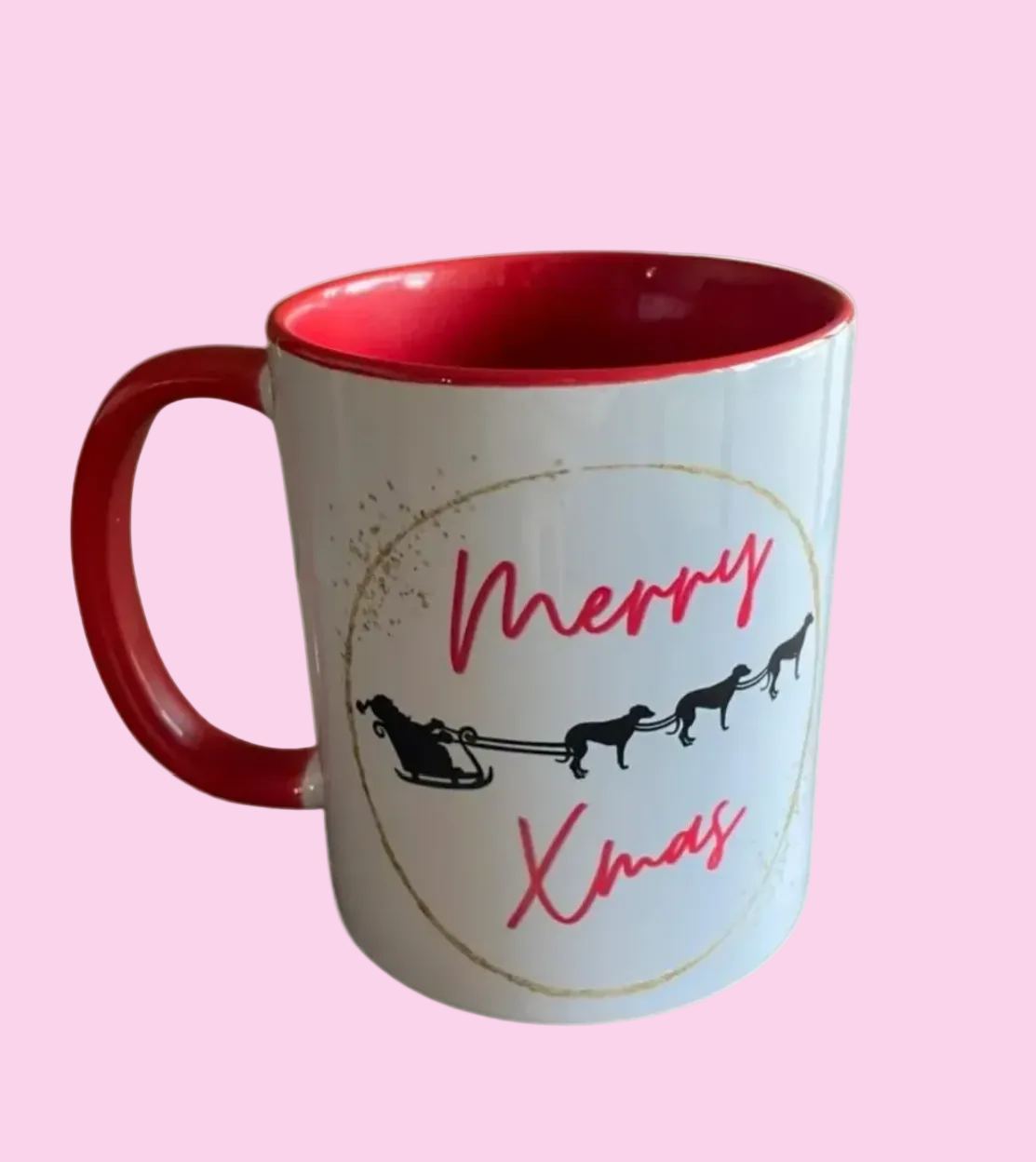 Merry Christmas Greyhound Sleigh Mug