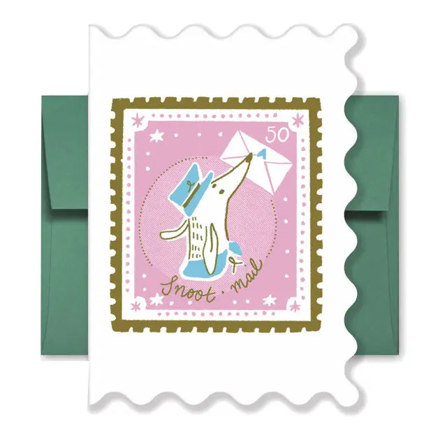 Snoot Mail, A6 Shaped Greetings Card - Bryony Moss Illustration