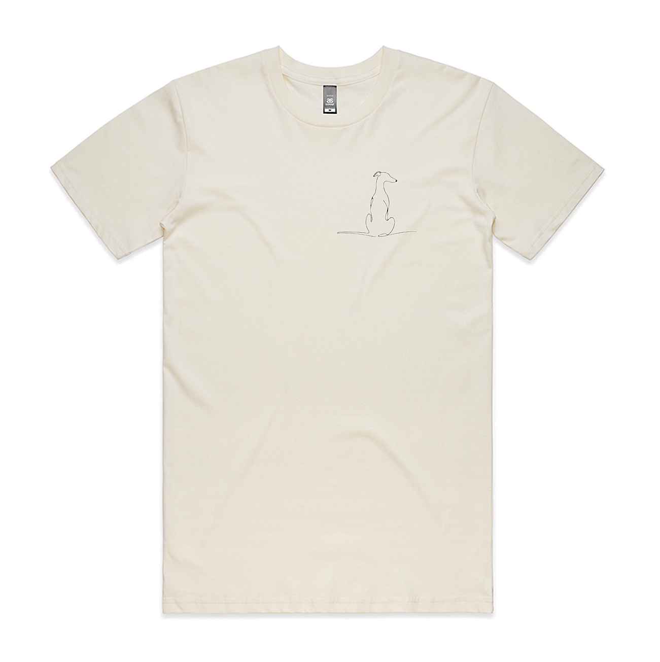 Men's Staple Tee Greyhound Sitting View from Back Image LHB