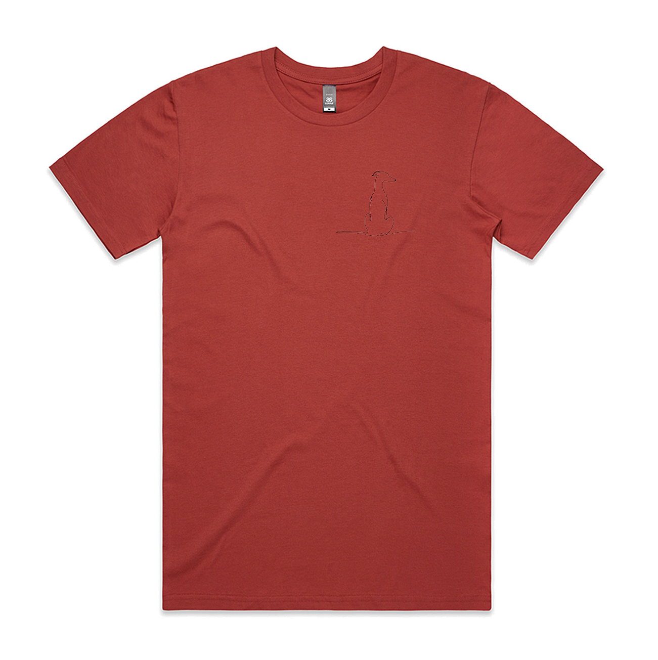 Men's Staple Tee Greyhound Sitting View from Back Image LHB