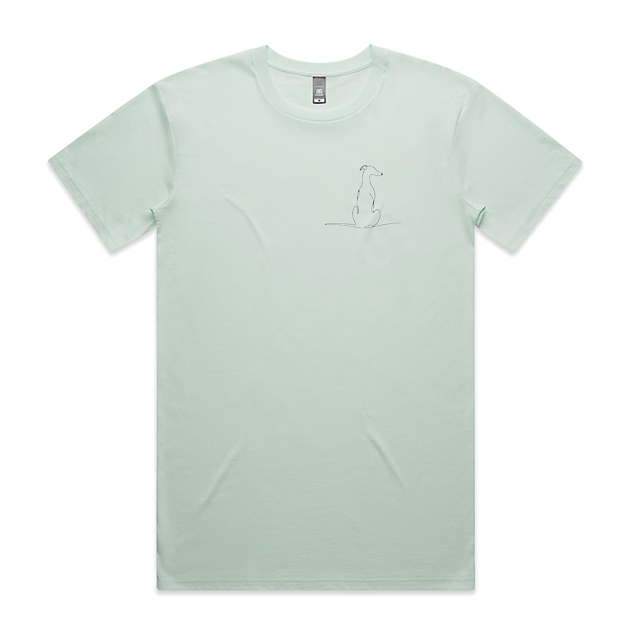 Men's Staple Tee Greyhound Sitting View from Back Image LHB