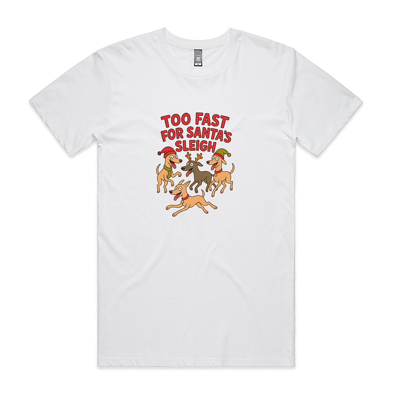 Men's Staple Tee Too Fast For Santa's Sleigh