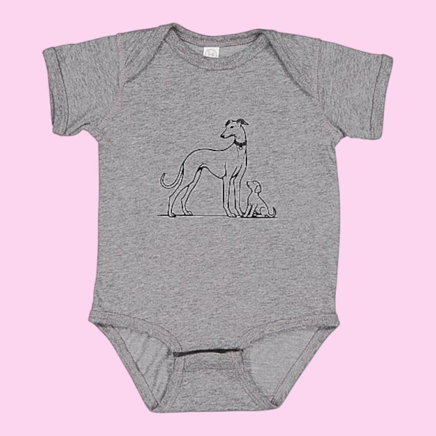 Babies Onesie Greyhound Mum and Puppy