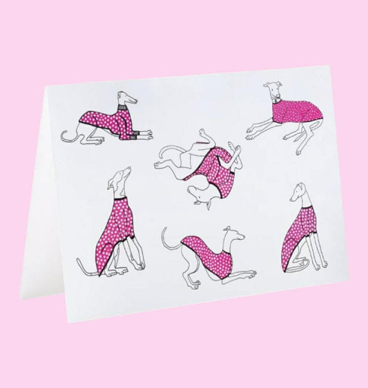 Card - Greyhounds in LAG Polka dot PJs