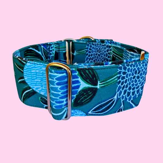 Ocean Bloom Martingale Greyhound 2 Inch Collar