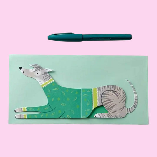 Fern, Long Doggo Shaped Extendable Card - Bryony Moss Illustration