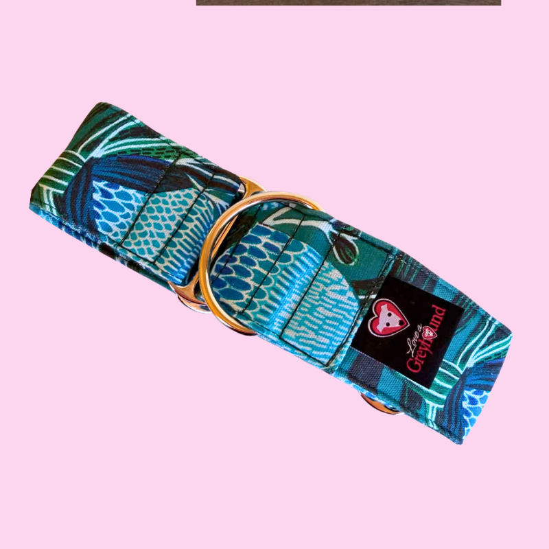 Ocean Bloom Martingale Greyhound 2 Inch Collar