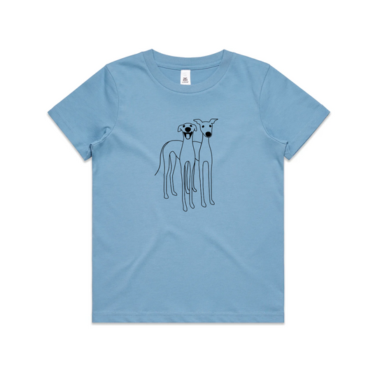 AS Colour Staple Kids T-Shirt (2 to 6 years) 2 Cute Greyhounds