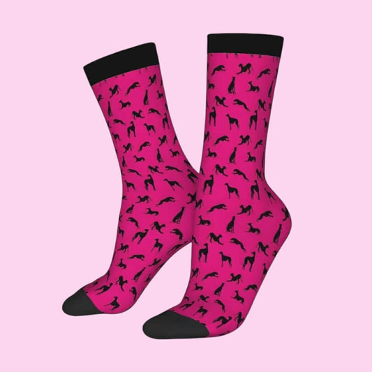 Greyhound Silhouette Socks