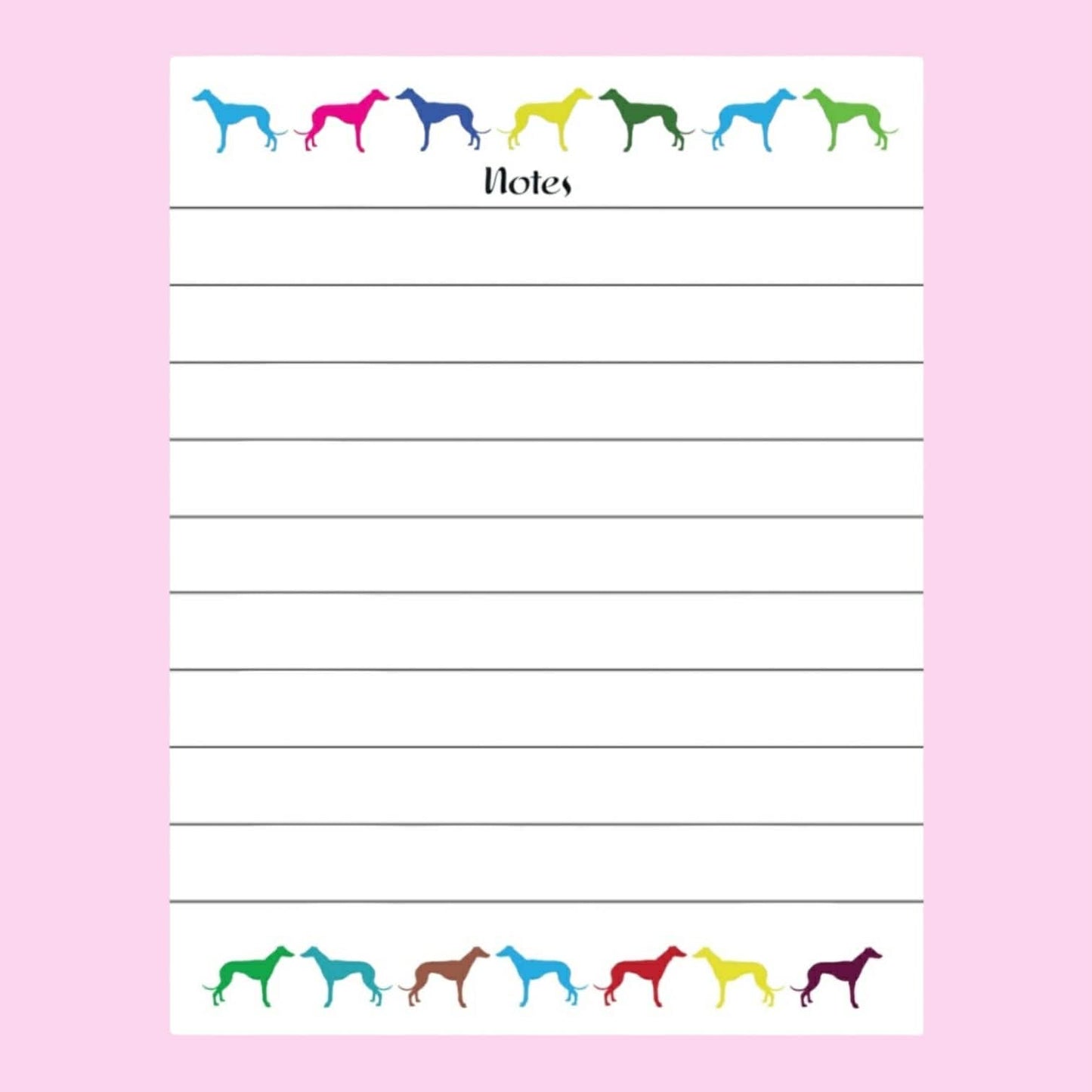 Notepad Colourful Greyhounds