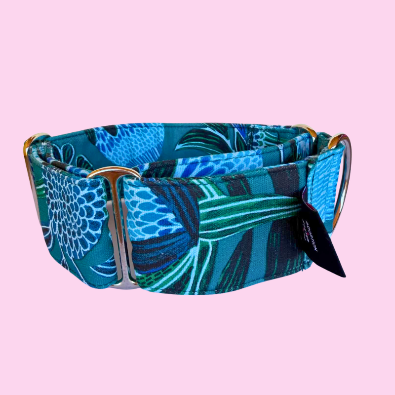 Ocean Bloom Martingale Greyhound 2 Inch Collar