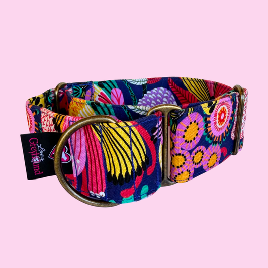 Psychedelic Petals Martingale Greyhound 2 Inch Collar