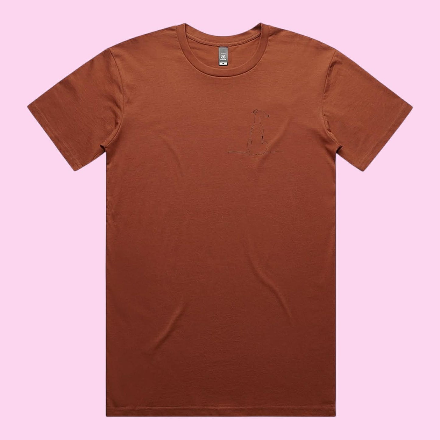 Men's Staple Tee Greyhound Sitting View from Back Image LHB