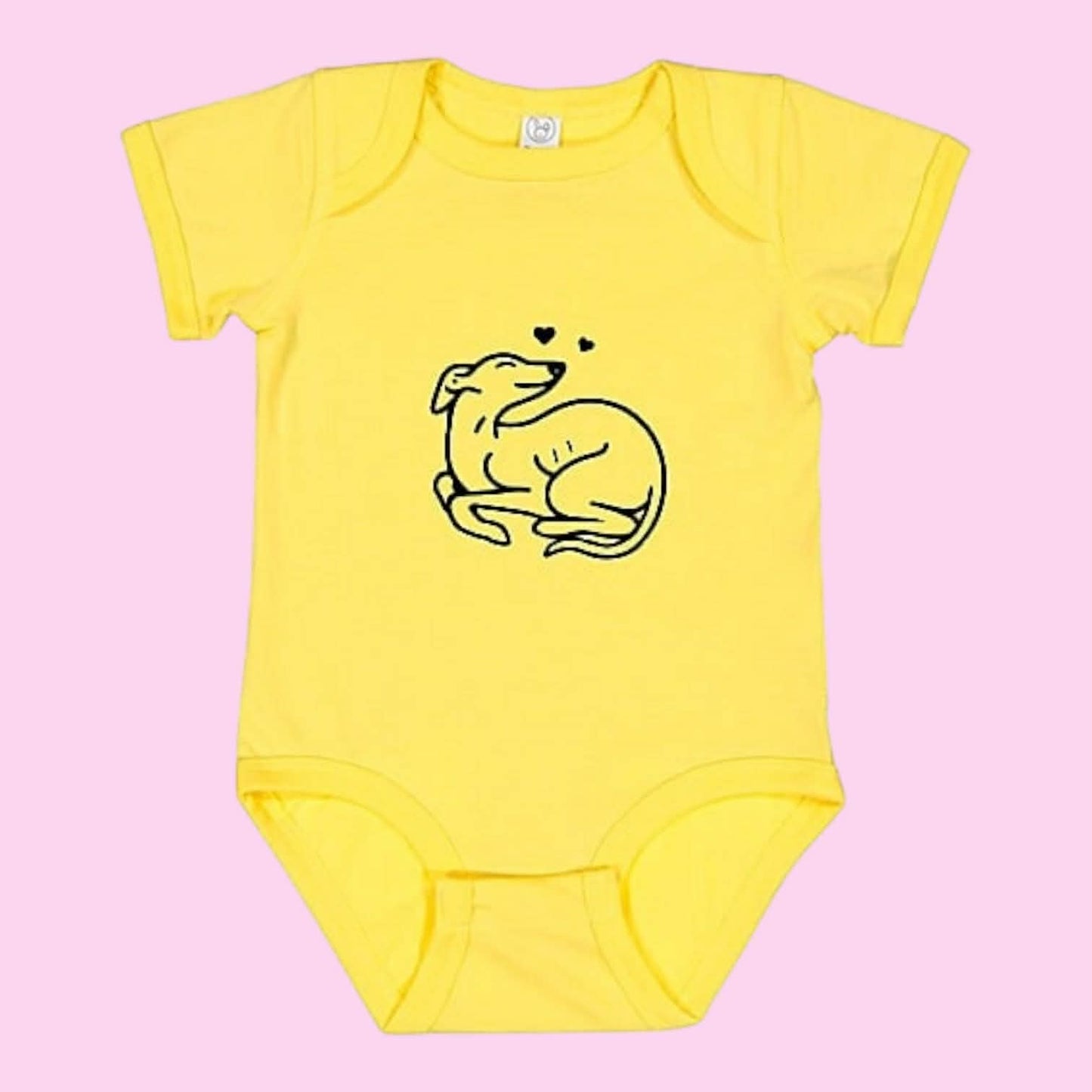 Babies Onesie Greyhound Puppy Hearts