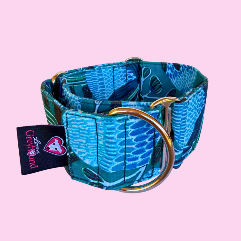 Ocean Bloom Martingale Greyhound 2 Inch Collar
