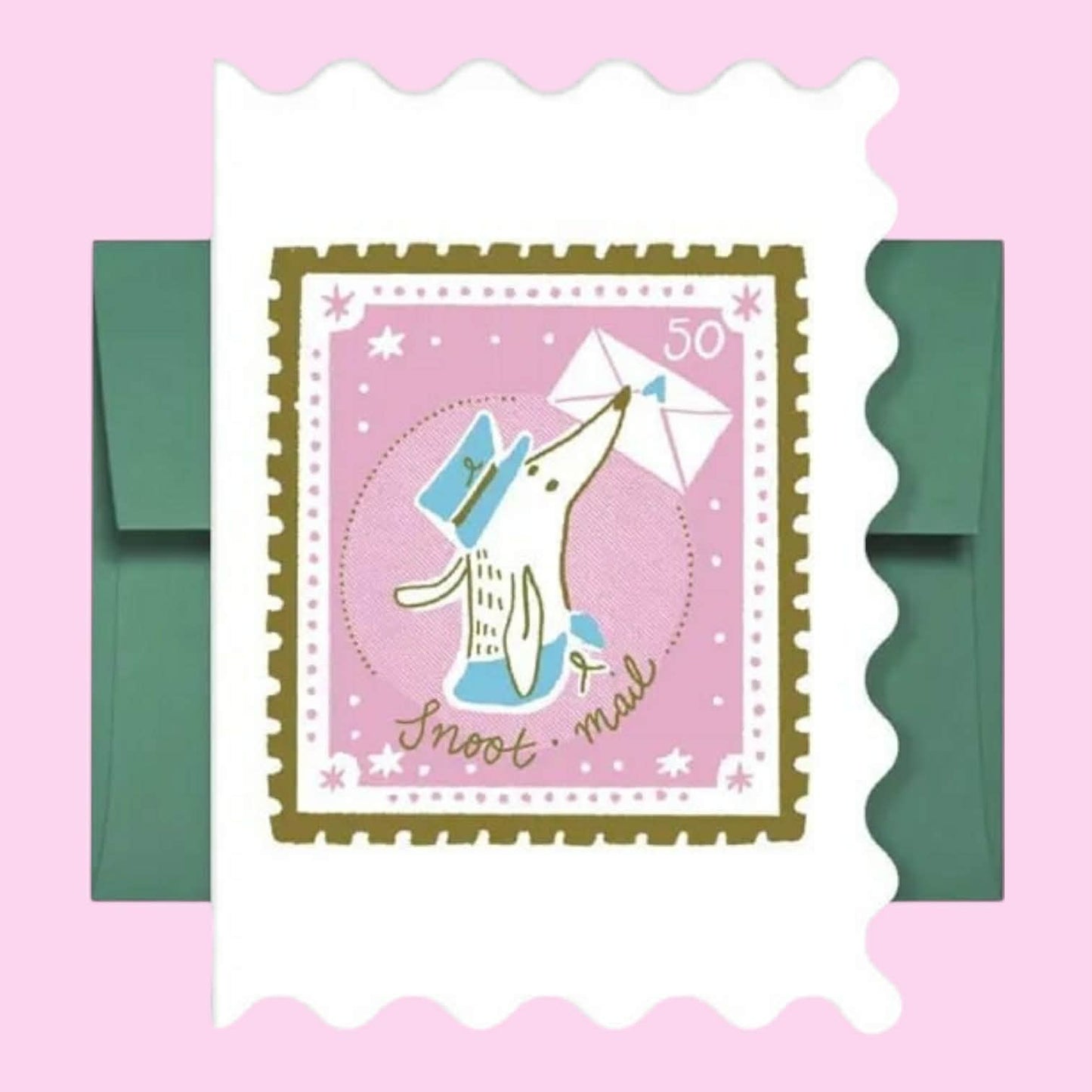 Snoot Mail, A6 Shaped Greetings Card - Bryony Moss Illustration