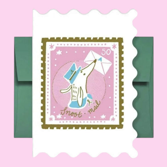 Snoot Mail, A6 Shaped Greetings Card - Bryony Moss Illustration