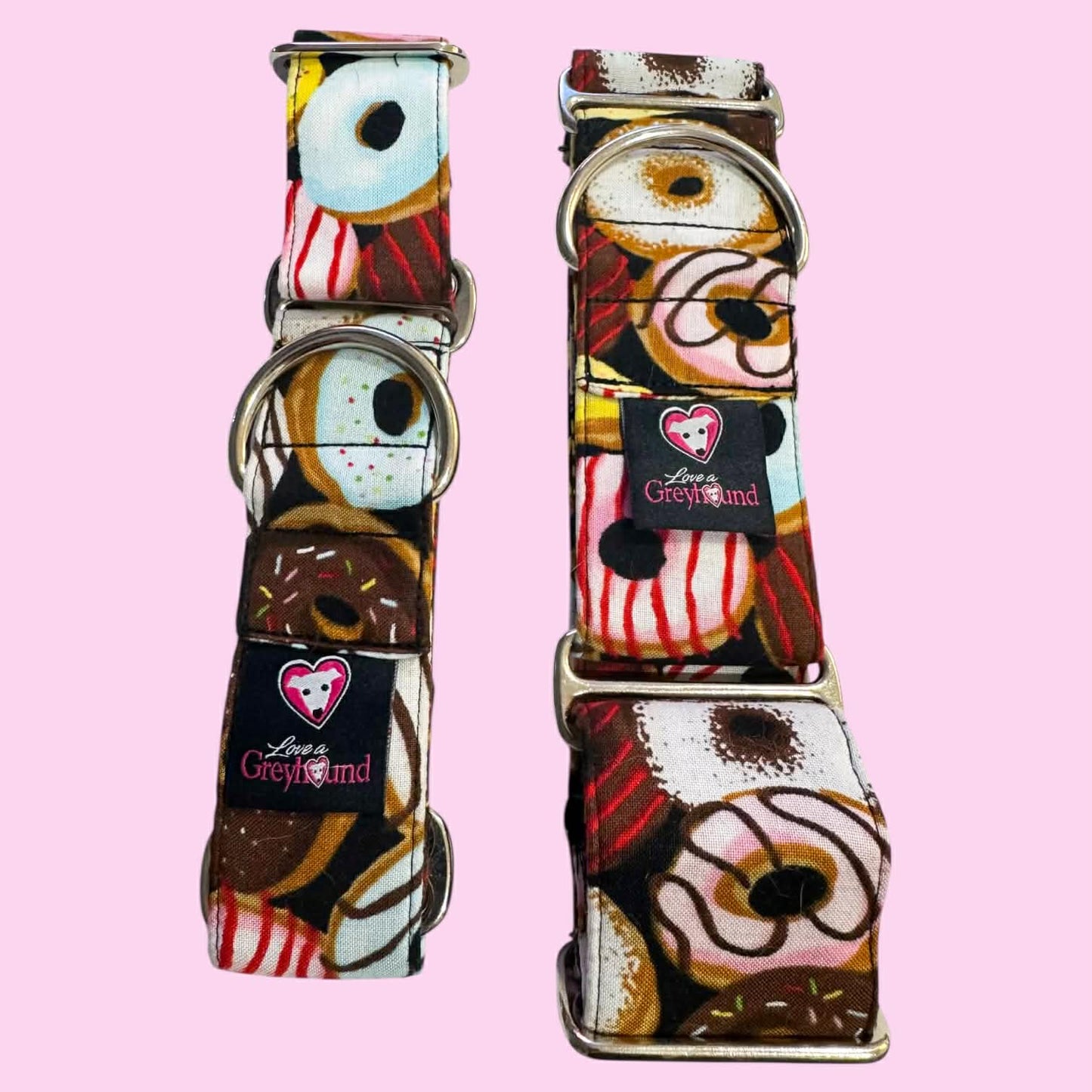 Martingale Greyhound Collar, Wide Adjustable Dog Collar 1.5 Inch, 2 Inch  - Iced Donuts