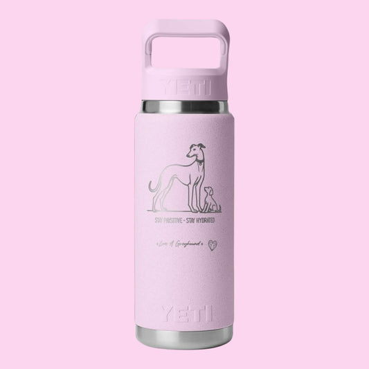 Yeti Straw Bottle Stay Pawsitive Stay Hydrated Greyhound and Pup (769 ML)