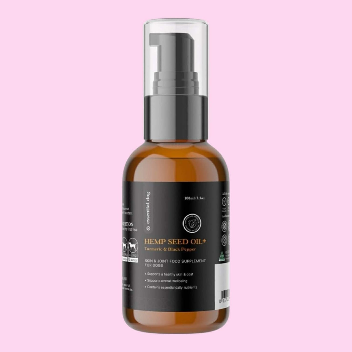 100% Raw Hemp Seed Oil: Turmeric and Black Pepper (Food Supplement)