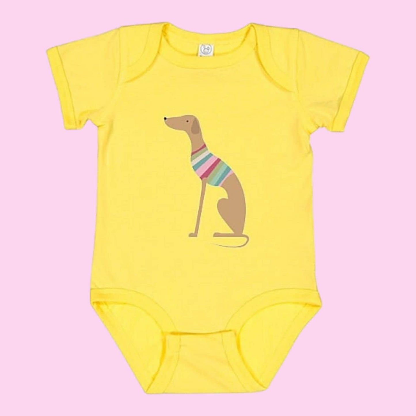 Babies Onesie Sitting Greyhound