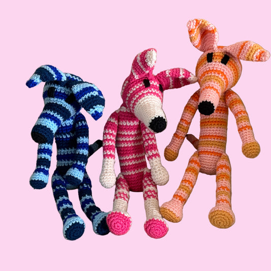 Handmade Crocheted Greyhound Plush Dog