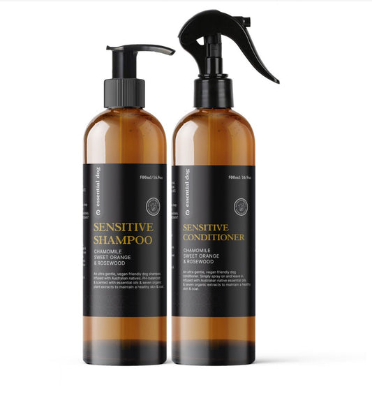Sensitive Dog Shampoo & Conditioner Pack: Chamomile, Orange & Rosewood 500ml