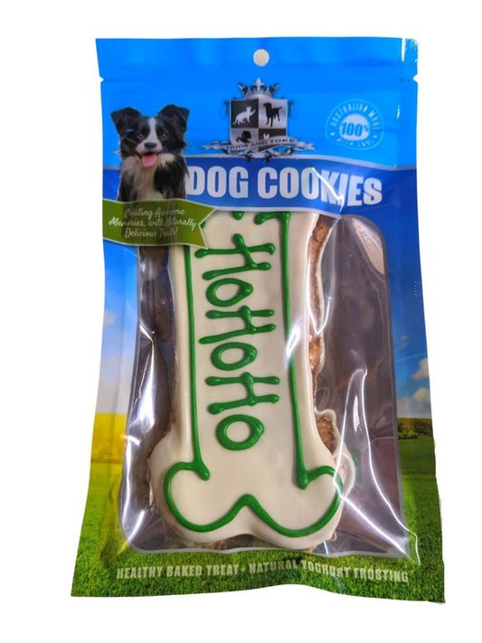 Large Dog Bone Christmas Dog Treat - HoHoHo Cookie