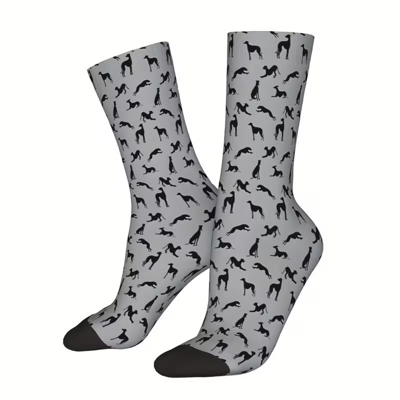 Greyhound Silhouette Socks