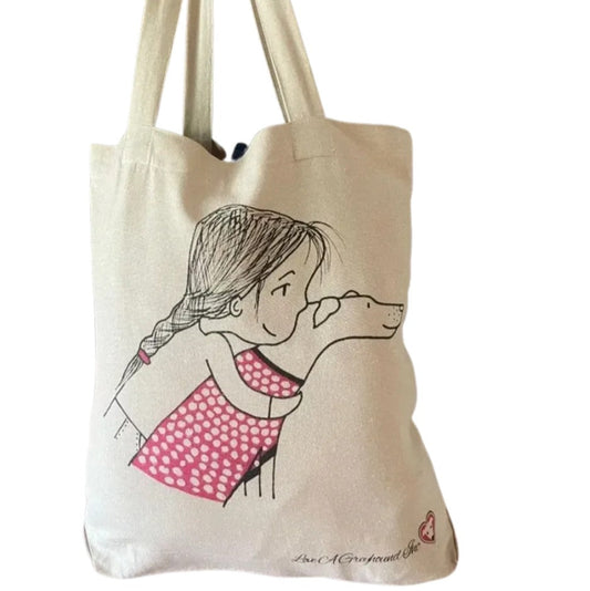 Greyhound & Girl Tote Bag