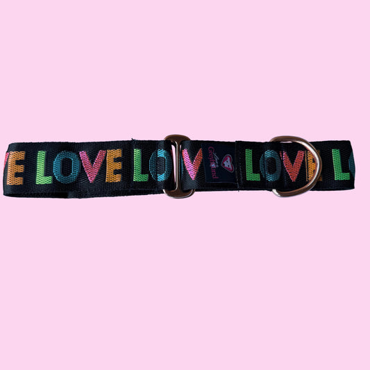 💗 Rainbow Love Martingale Greyhound 1.5 Inch Collar